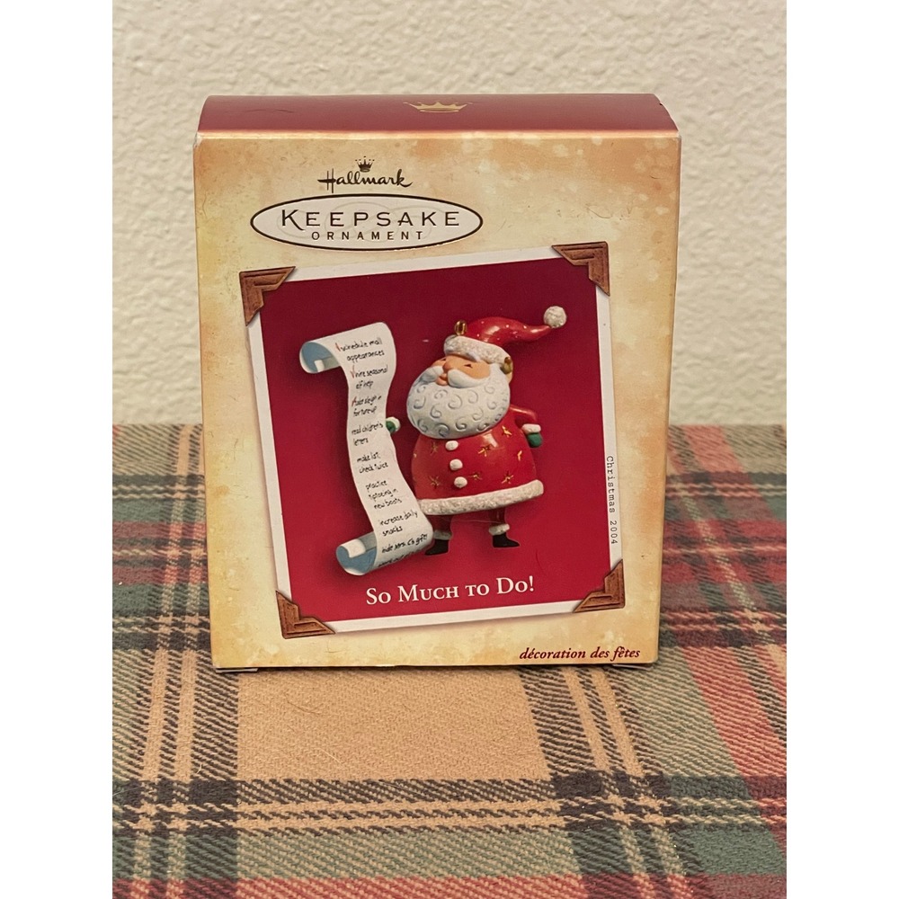 VTG Hallmark Keepsake Ornament 2004 Santa So Much to Do Red Nello Williams